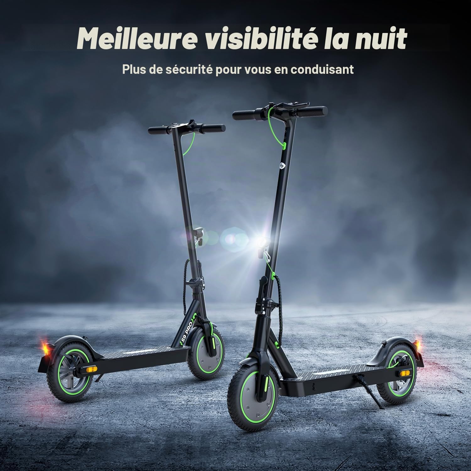 isinwheel S9Pro Trottinette électrique pour Adultes avec autorisation de Circulation routière, Moteur 350 W, Batterie 7,5 Ah jusqu'à 30 km, pneus 8,5", Application et écran LED, pour Adultes