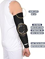 Vista 6 de Exxact Sports Codera de compresión para brazo, manga acolchada para codo para hombres, coderas de voleibol (1 par)