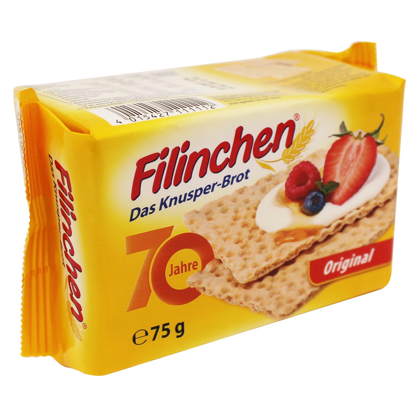 30er Sparpack Filinchen Das Knusper-Brot Original, 30 x 75 g zuckerarm und natriumarm Knäckebrot, Waffelbrot, Knusperbrot, Pausensnack