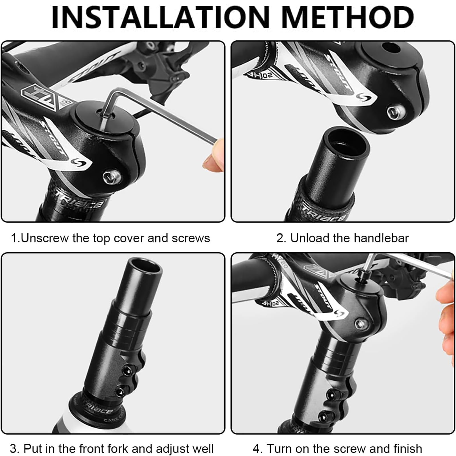 Prolunga Regolabile Per Manubrio Bici - In Lega Alluminio Per MTB, BMX E Strada