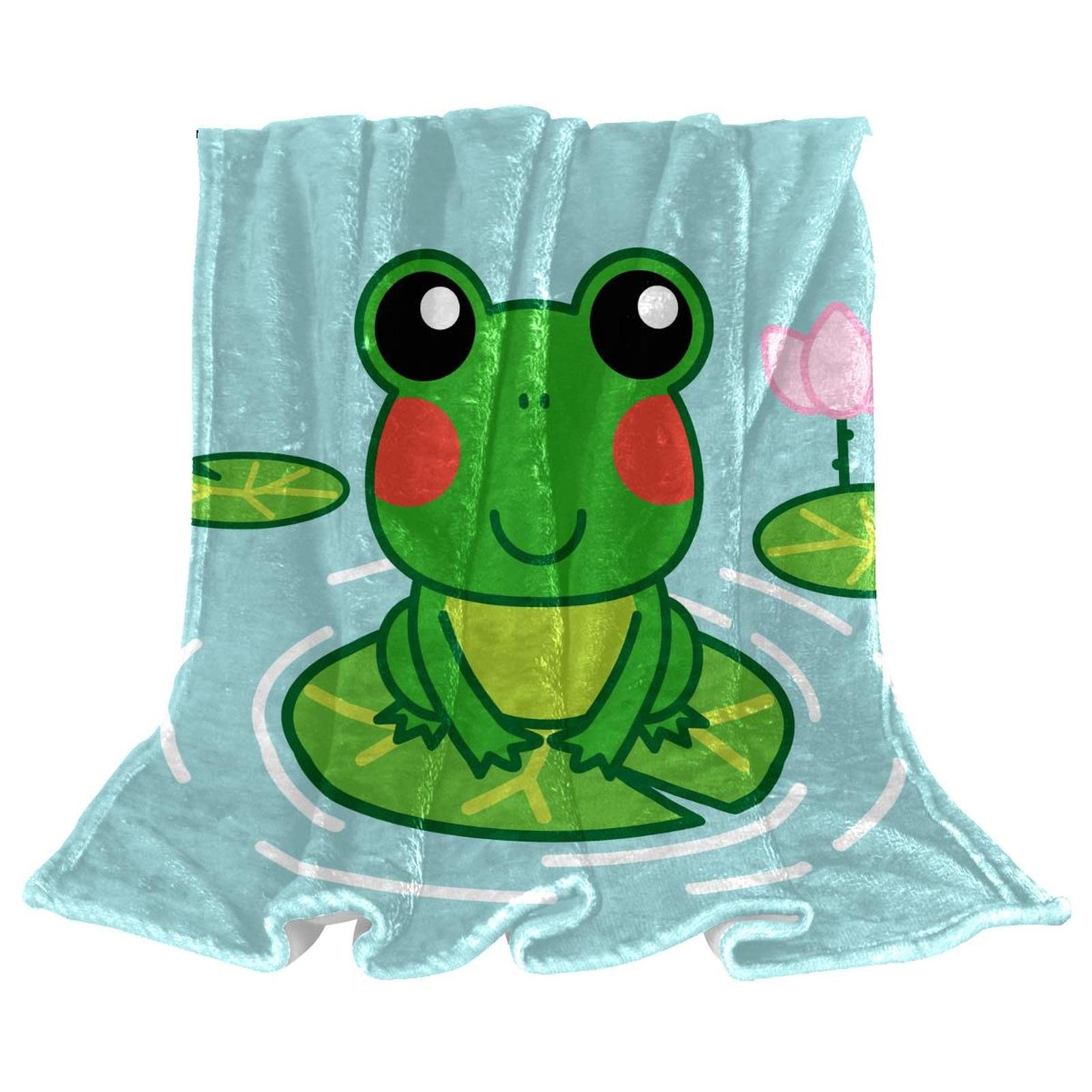 Couvre-lit grenouille douce pour lit d'enfant et ado moelleux