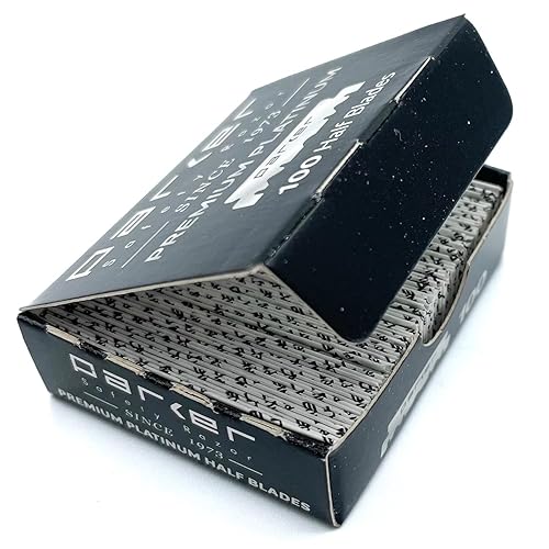 Miniatura 5 de Parker Safety Razor, Premium Platinum Single Edge Razor Blades, 100 Count - For Professional Barber, Shavette and Disposable Blade Straight Razors