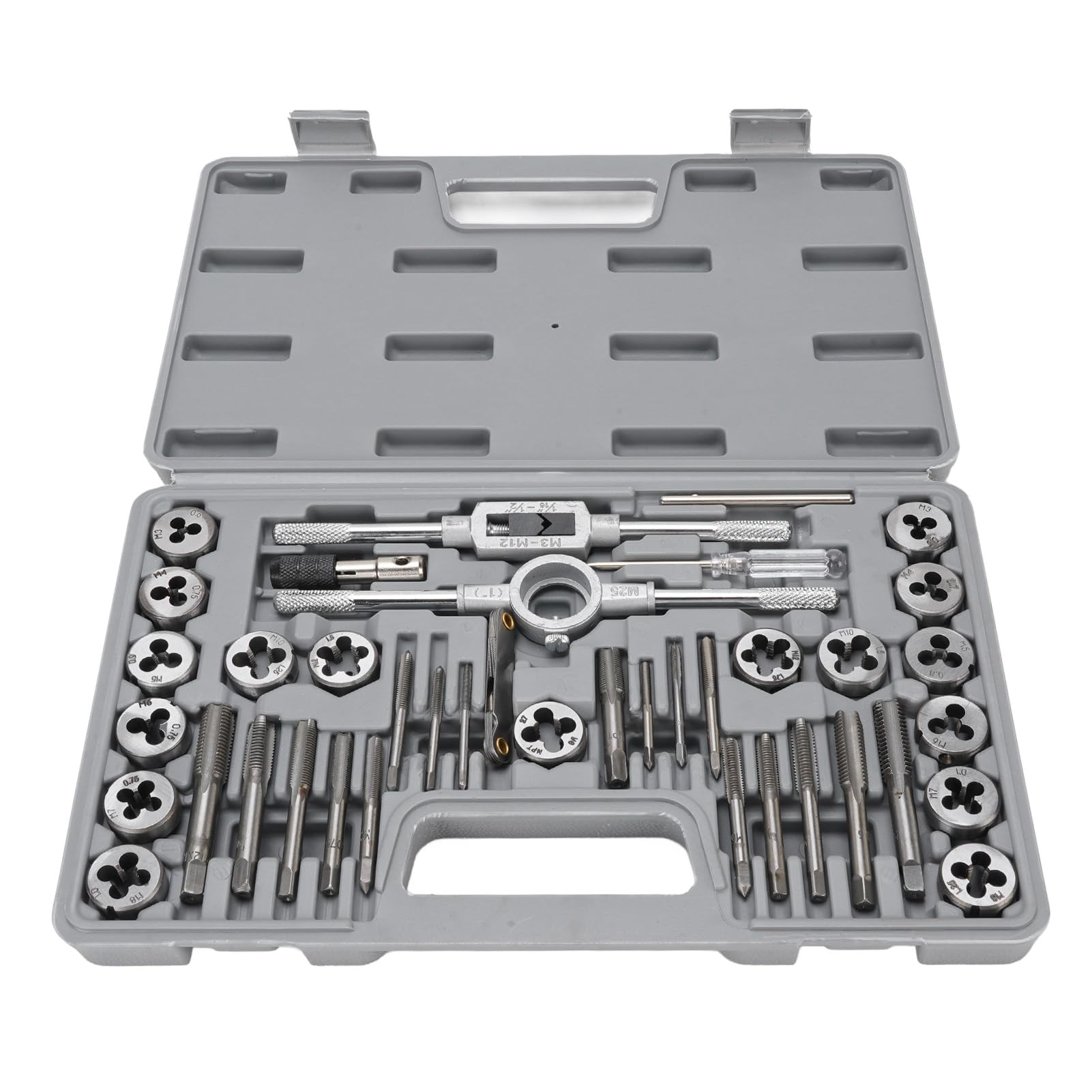 Set di Maschi e Filiere Master da 40 Pezzi, Kit di Utensili per Filettatura in Acciaio Legato, Kit di Filettature Unc Cool UNF FINE NPT con Accessori Completi, Ideale per Filettatura e