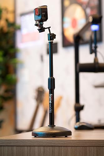 Miniatura 7 de Gator Frameworks Adaptador de Soporte para Cámara de Pie de Micrófono con Cabezal de Rótula se Adapta a Roscas de Cámara Estándar 14-20