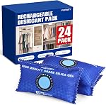 FURWEY Pack of 12 refillable desiccant bags for storage, 100g reusable dehumidifier bag for cupboards, cars, storage bins and safe