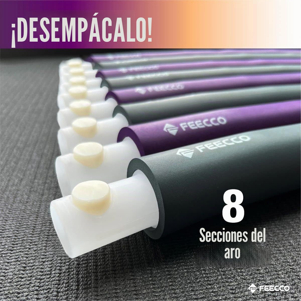 FEECCO Hula Hoop para Adultos - aro Hula Hoop para Adelgazar - Opciones de Peso de 1 a 2,3 kg