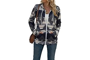 ebossy Vintage Aztec Hooded Jacket for Women