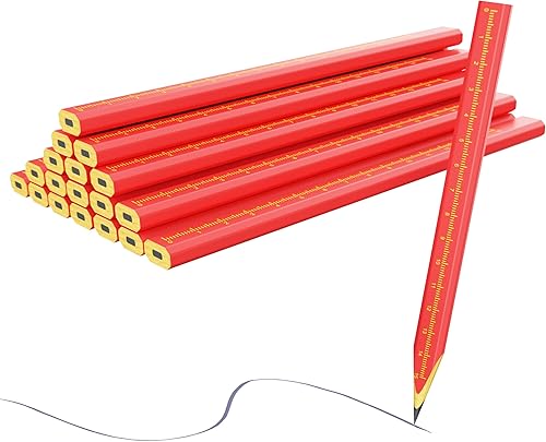 Lápices de carpintero para construcción, carpintería, herramienta de marcado, contratista resistente, lápiz de construcción (25 piezas)