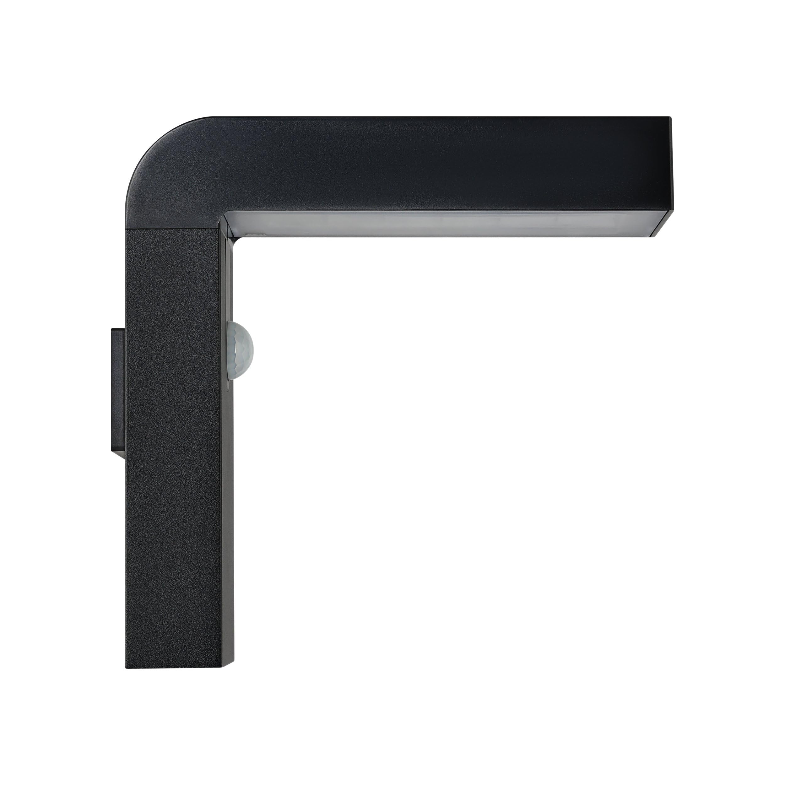 EGLO LED Wandlampe außen Barracconi Outdoor Solarlampe | mit Bewegungsmelder und Dämmerungssensor, Außenlampe solar aus schwarzem Aluminium, IP44