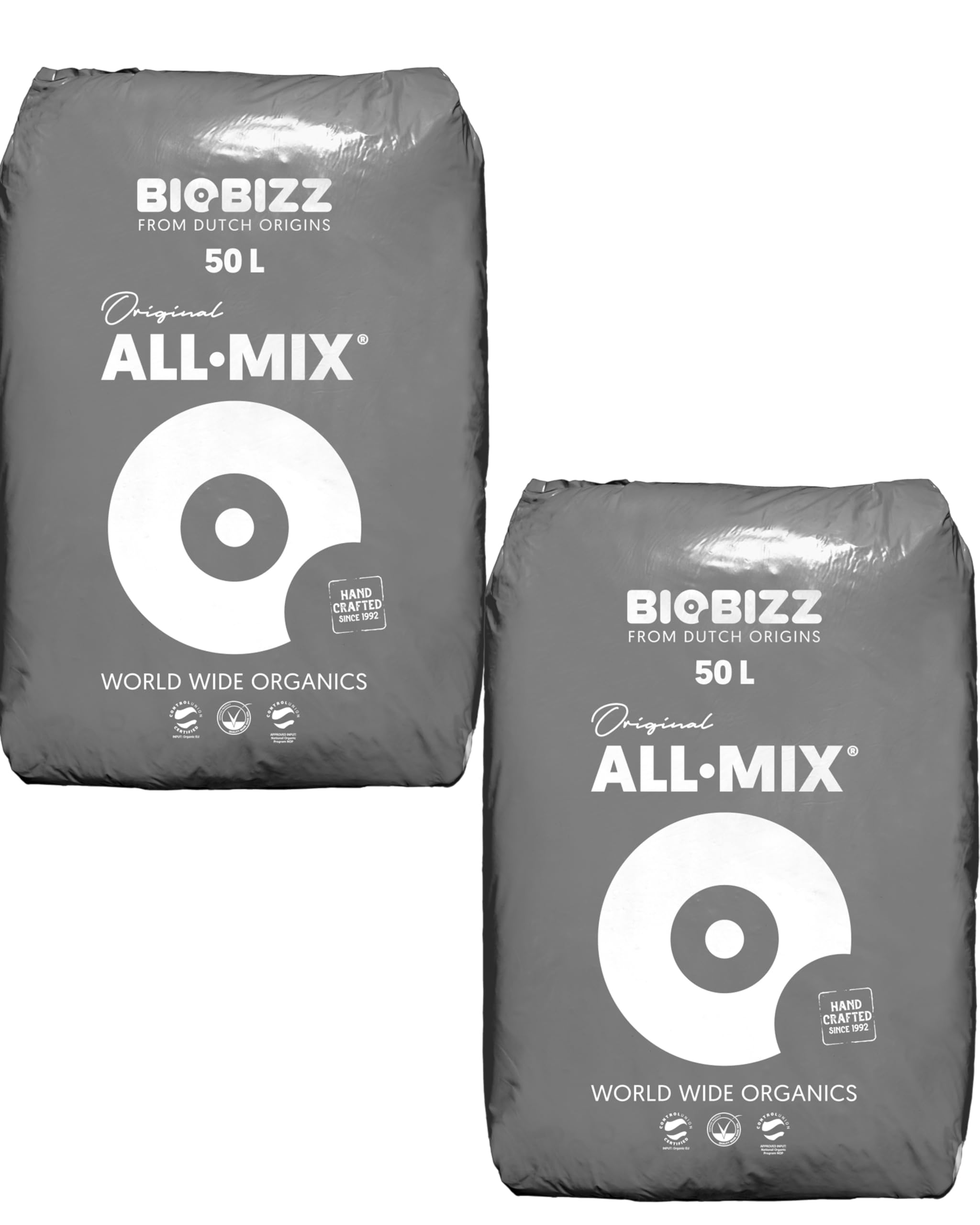 Growkingz Biobizz Allmix 100 Liter (2 x 50L Säcke) Growerde, Biobizz All Mix Erde, insgesamt 100L Grower Erde