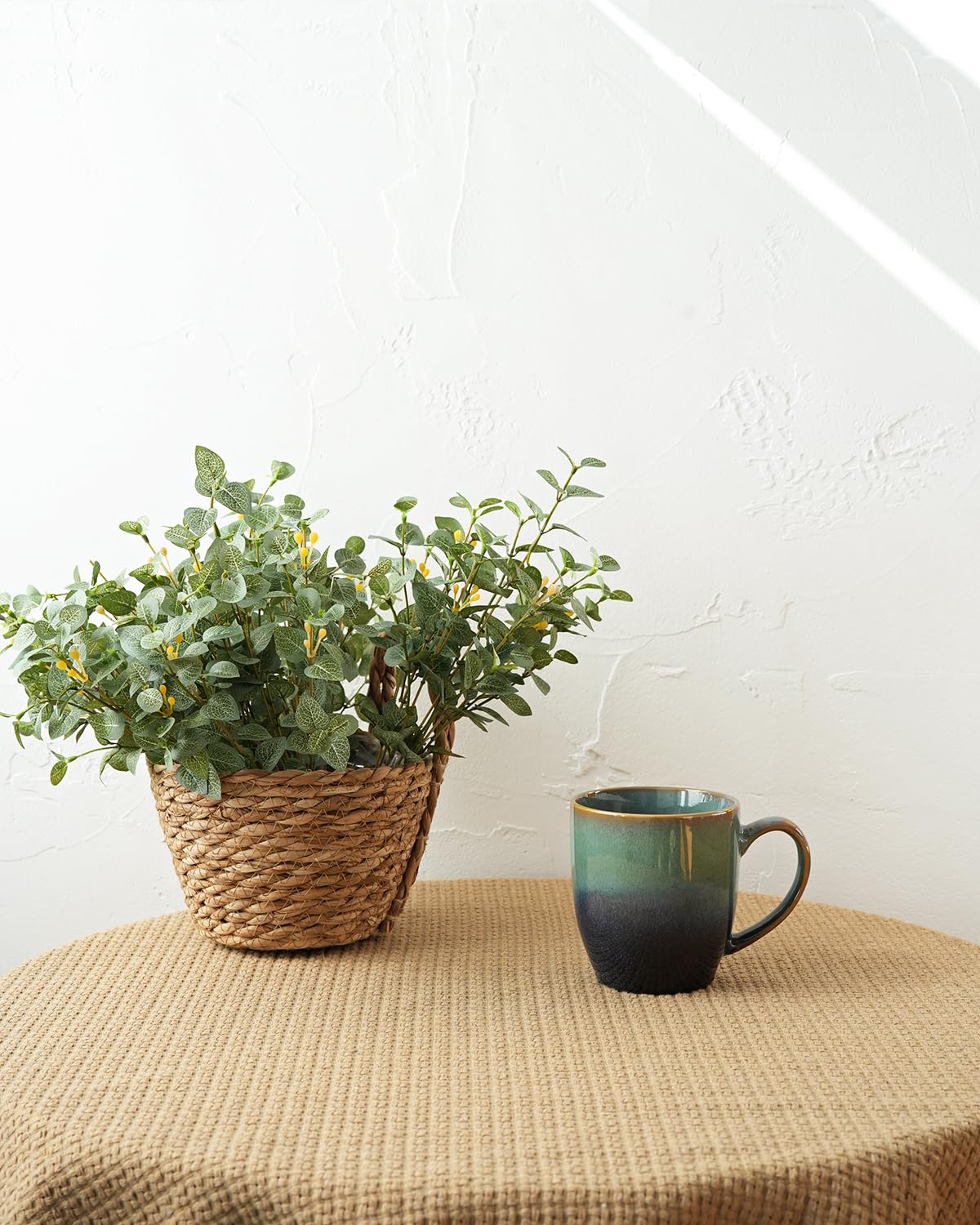 Bosmarlin Juego de 4 tazas de café de cerámica, 17 onzas, 3 colores para elegir, tazas de té, aptas para lavavajillas y microondas, esmalte reactivo... (17 onzas, verde pálido)