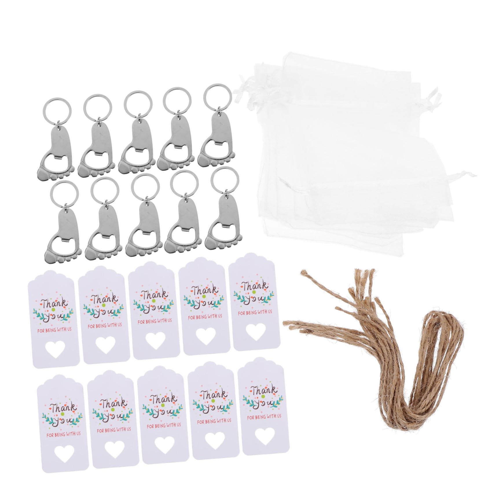 COLLBATH Babyparty Gastgeschenke 10 Satz mit Flaschenöffnern und Anhängern