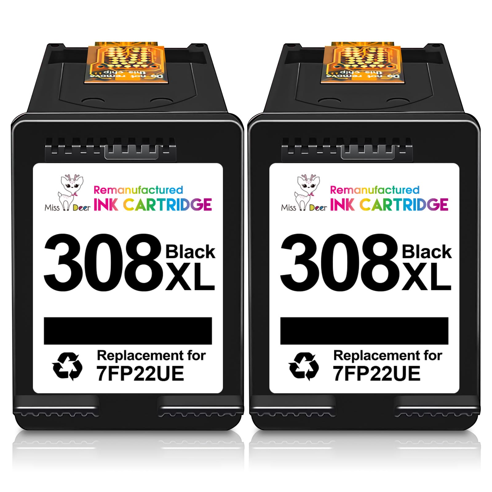 Miss Deer 308XL Negro Cartuchos de Tinta Compatible con Cartuchos de Tinta HP 308 para Envy 6120e 6100e 6110e 6122e 6130e Envy 6520e 6500e 6530e 6532e DeskJet 2920 4310 4320,308XL Tinta Negro