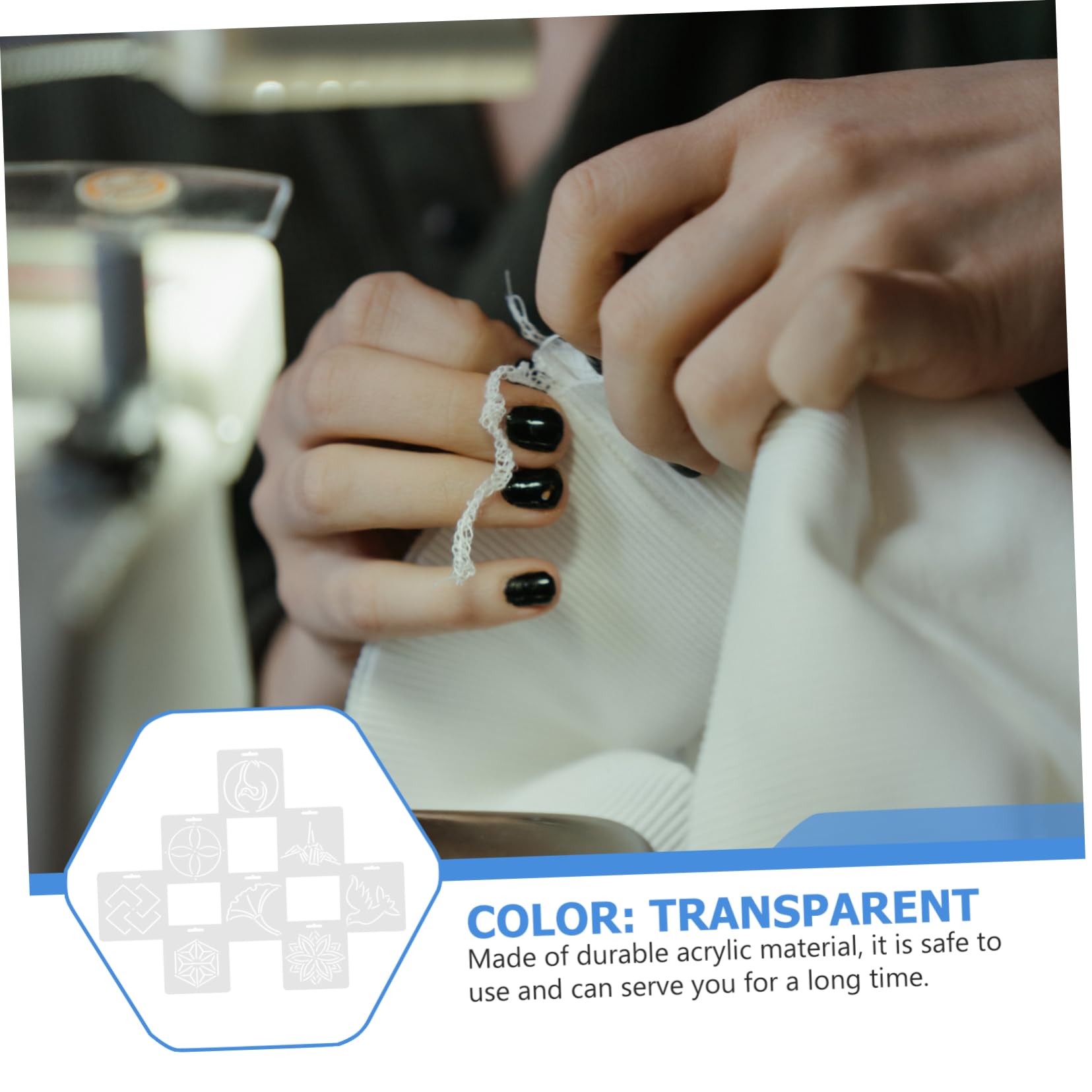 Righello Patchwork in Acrilico 8 Pezzi, Set per Cucito | Template per Stoffa, Uso Domestico, Migliora L’efficienza nel Lavoro, Formato Pratico per Progetti DIY