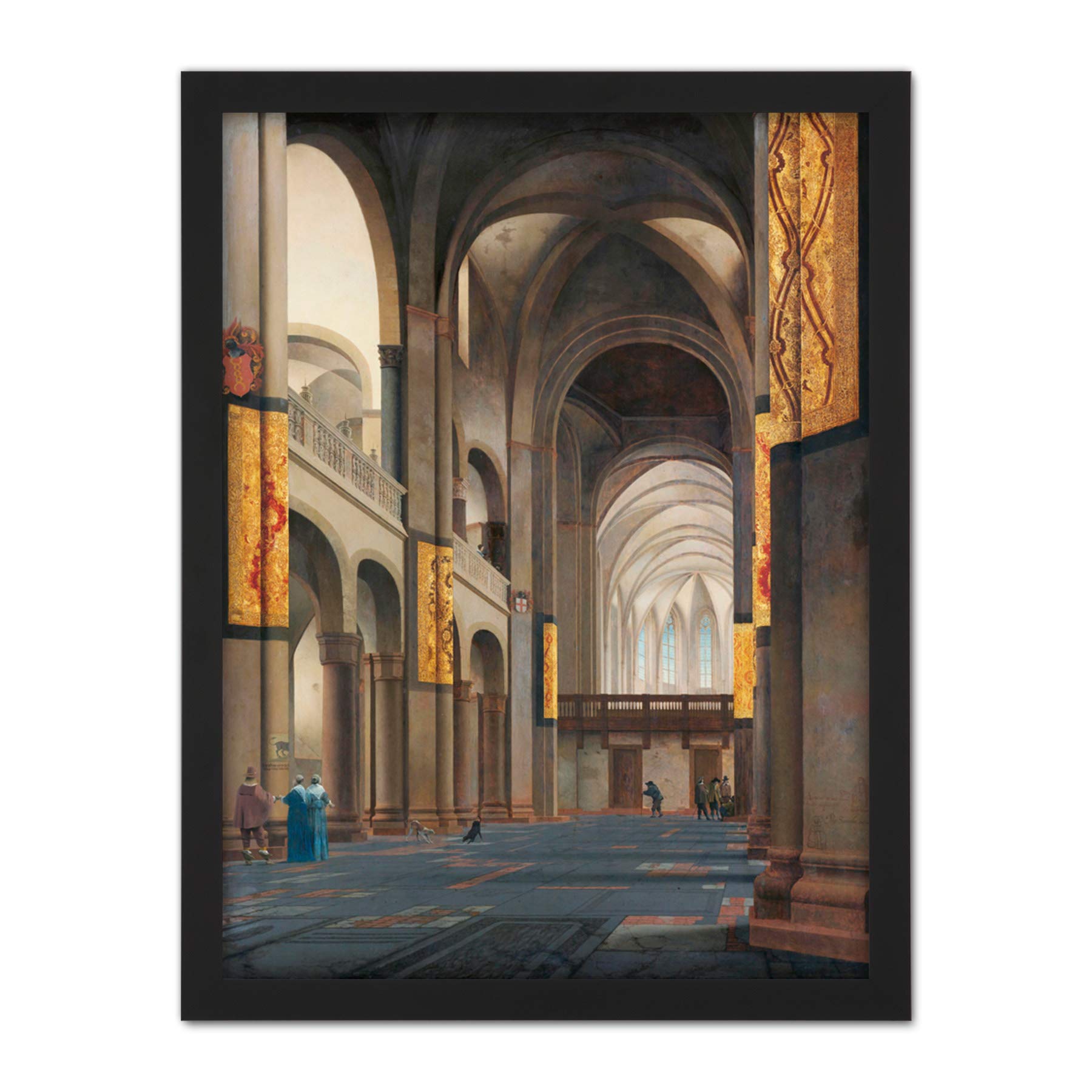Artery8 Saenredam The Nave And Choir Of The Mariakerk Artwork Framed Wall Art Print 18X24 Inch