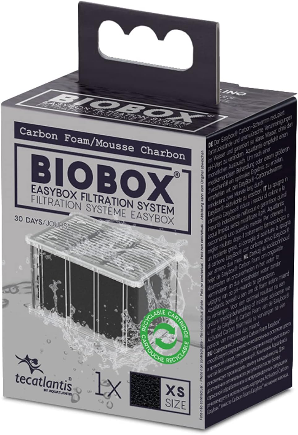 Tecatlantis Easybox Carbon Foam Filter Media Cartridgefor MINI Biobox Filters 1 And 2/ Biobox 0, XS