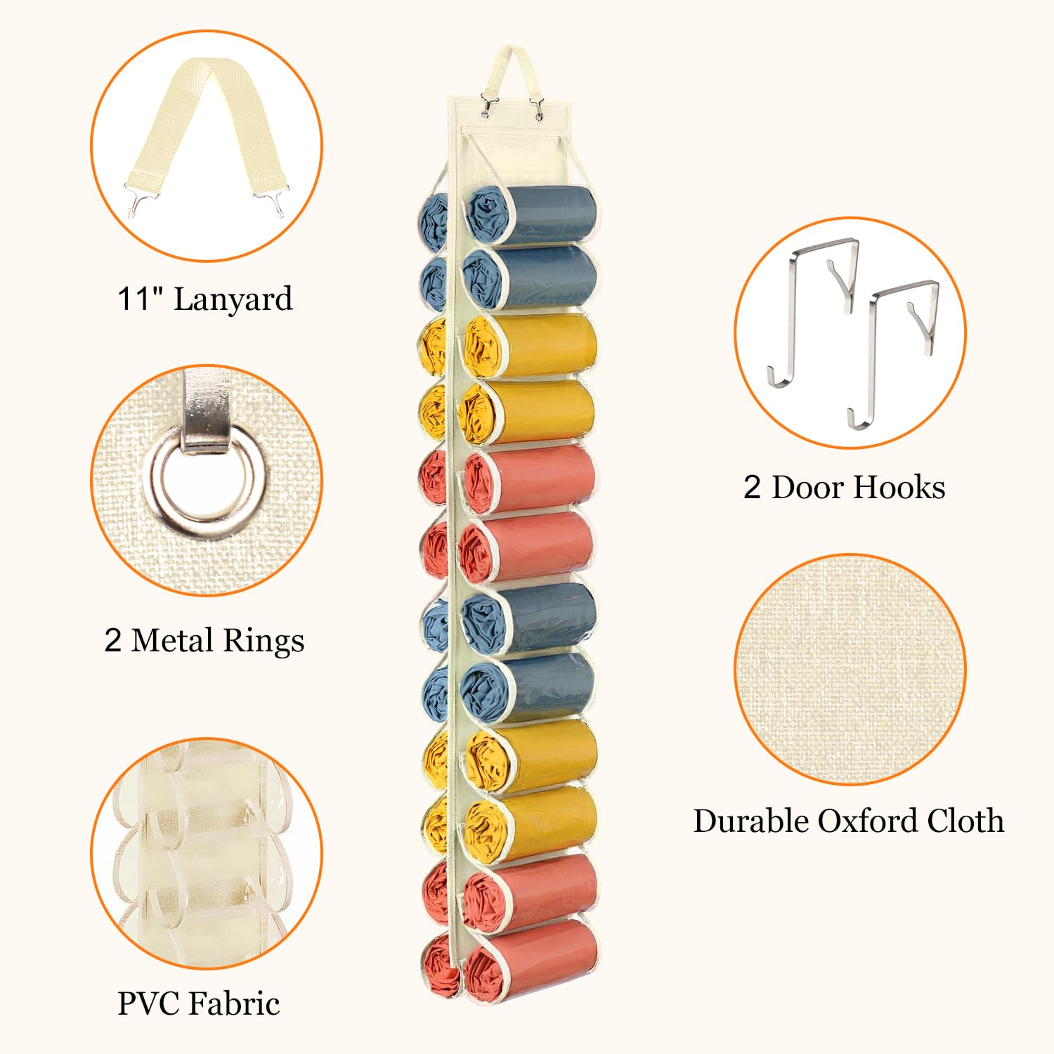 Lirex Hanging Yoga Legging Storage Organizer with 24 Pockets - Image 3