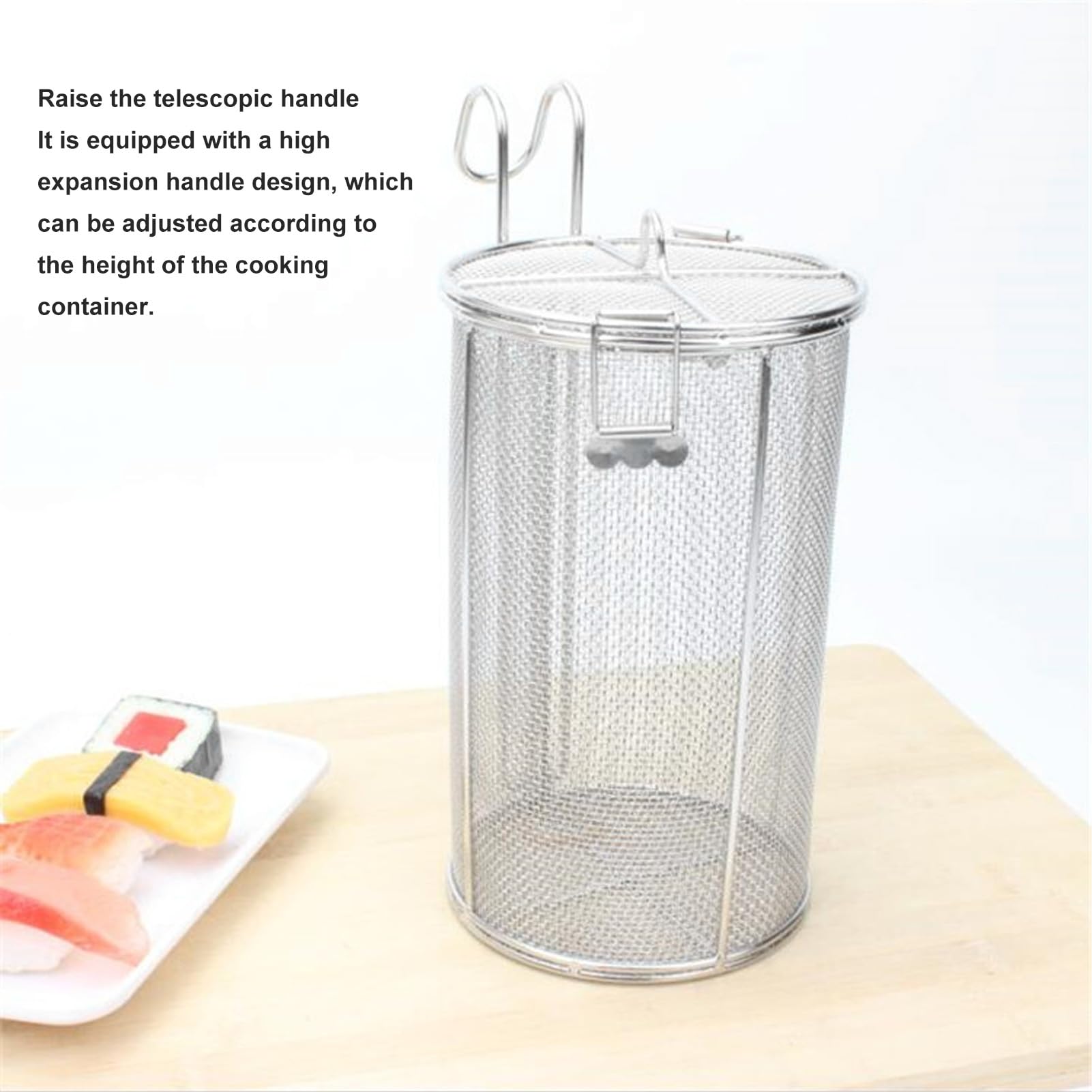 Stainless Steel Seasoning Strainer Collapsible Telescopic Handle Soup Seasonings Seperation Basket for Cooking Comfortable Touch