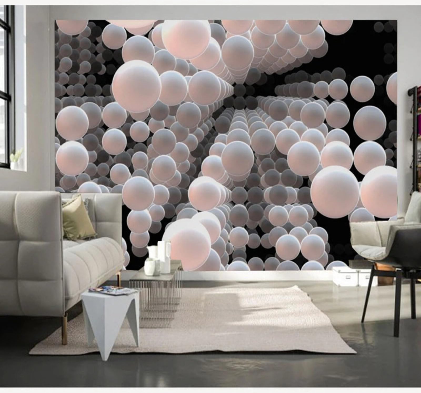 Abstract Three Dimensional Individuality Space Sphere 3D Wallpaper Easy Install Feature Office Living Room Sofa Bedroom TV Background Wall Decoration-250cm×170cm