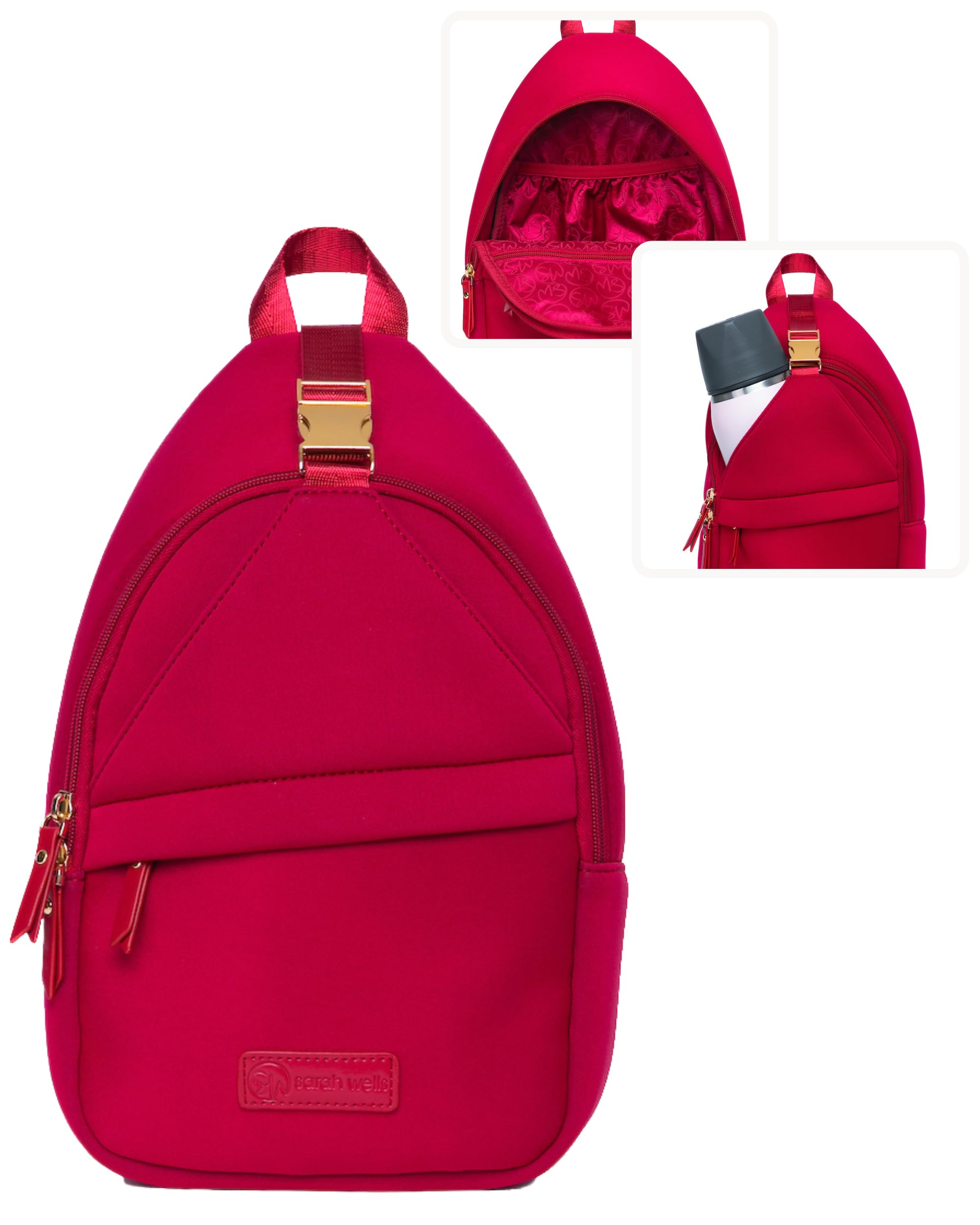 Sarah Wells Allie Sling Pump Bag – Fits All Wearable Cup Pumps & Portable Pumps – Machine Washable Neoprene Crossbody with Insulated Pocket, Water