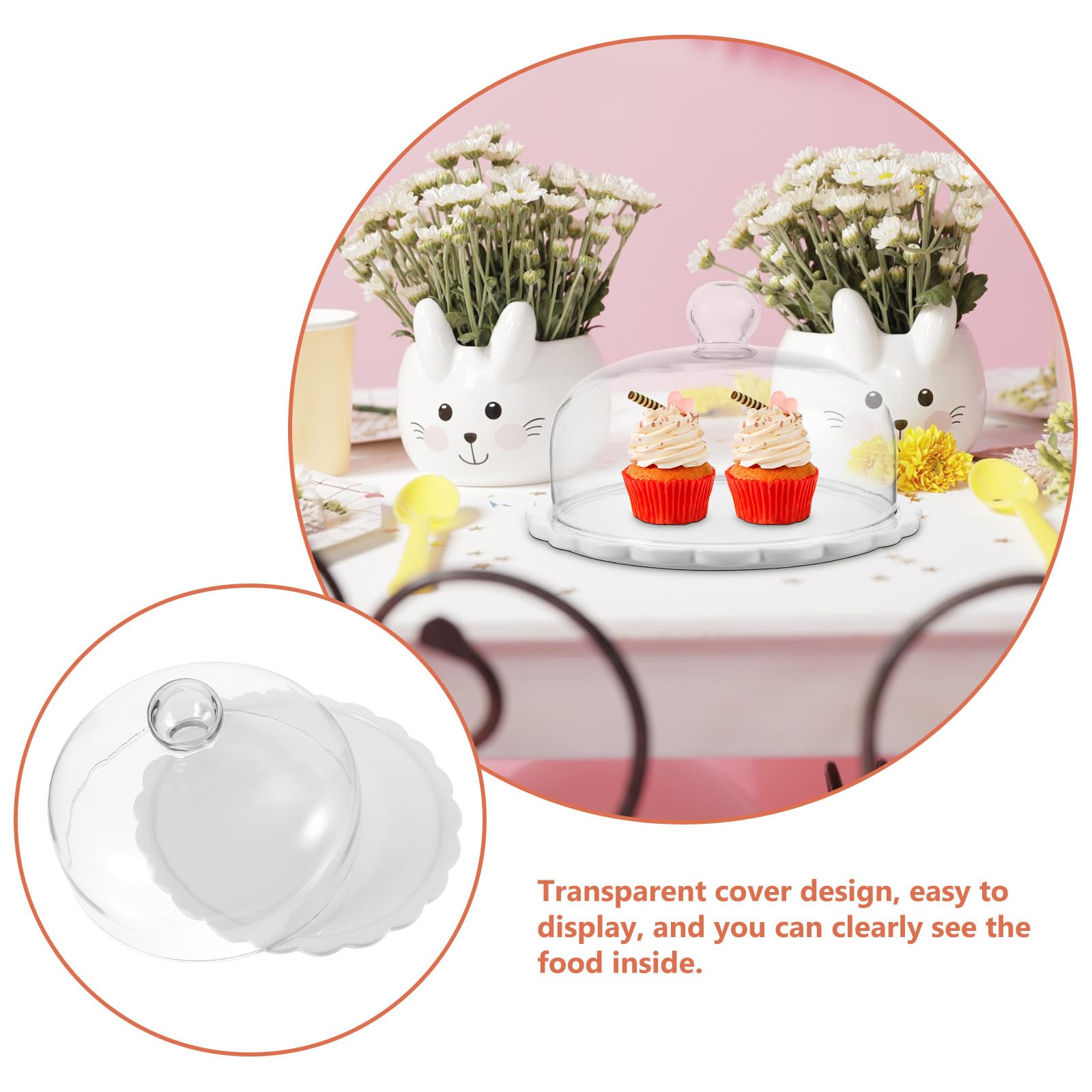 Alzata Trasparente Copertura per Ceramica Torte con in Vetro | Piatto Rotondo per Dessert, Design Delicato in Stile Nordico, Adatto a Cucina e Matrimoni