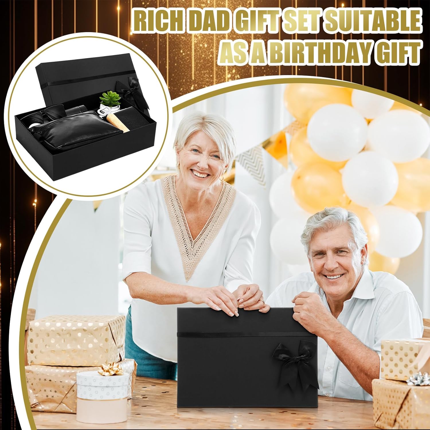 Skylety 13 Pcs Birthday Gifts Baskets for Men Valentine Gift for Men Birthday Gift Box 16 oz Tumblers Wallet Toiletry Bag Sock Bottle Opener Belt Bracelet Glasses Keychain for Dad Boyfriend Husband - Image 5