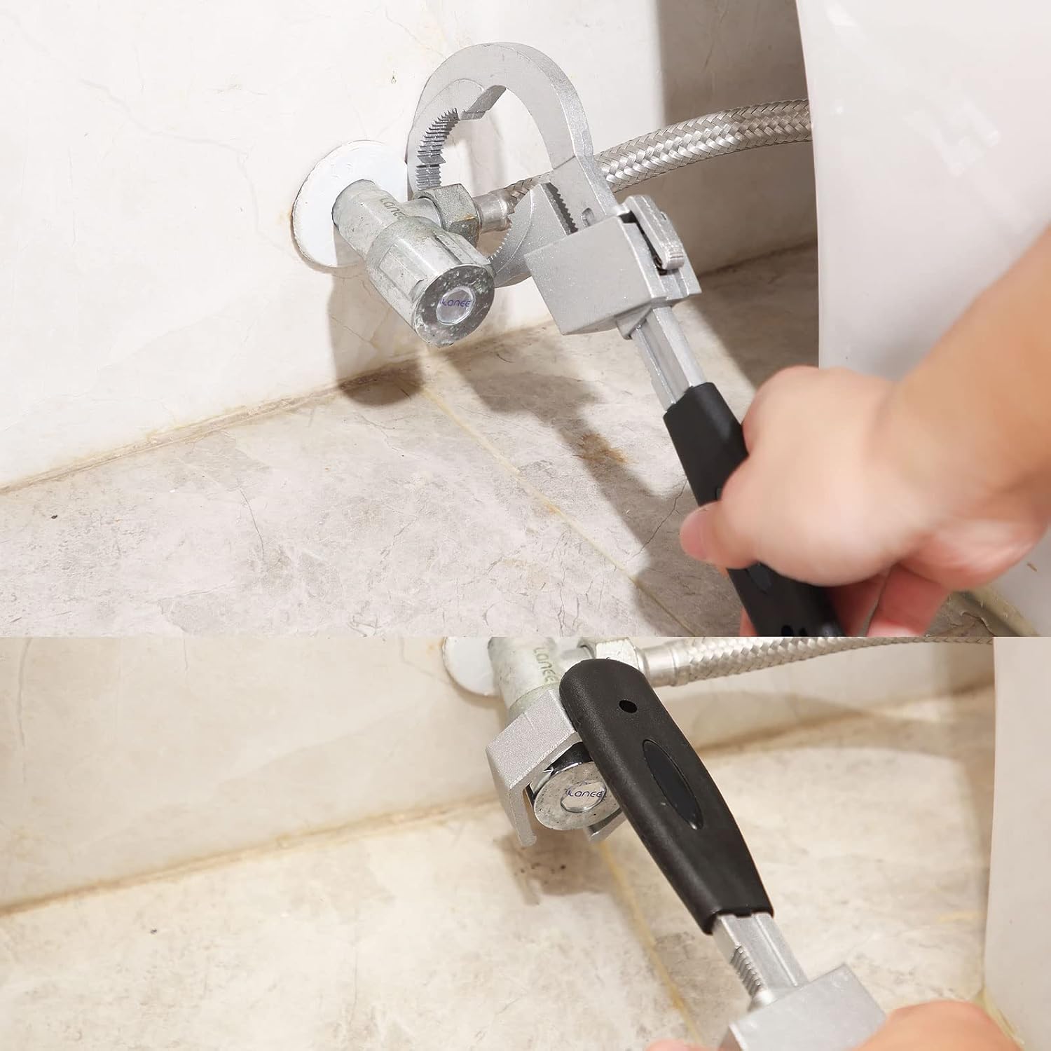 Bathroom Multifunctional Adjustable Wrench,Universal Adjustable Double-ended Wrench for Disassembly & Assembly Valves/Faucets/Connecting Pipes/Shower Heads