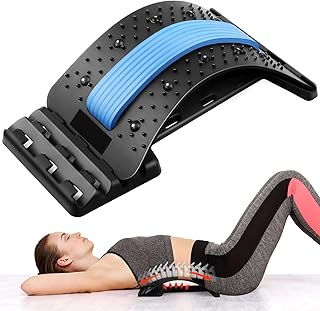 Xergur Back Stretcher Back Cracking Device - Back Cracker Board 4 Levels Chiro Board, Back Popper Back Stretcher for Lower and Upper Back Pain Relief, Adjustable Spine Board Lumbar Stretcher, Black