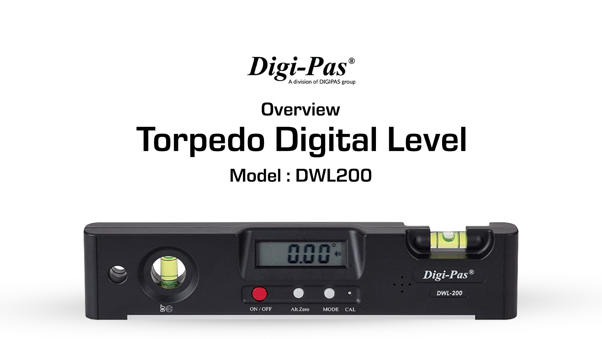 Digi-Pas DWL200 Electronic Torpedo Level, Protractor, Angle Gauge