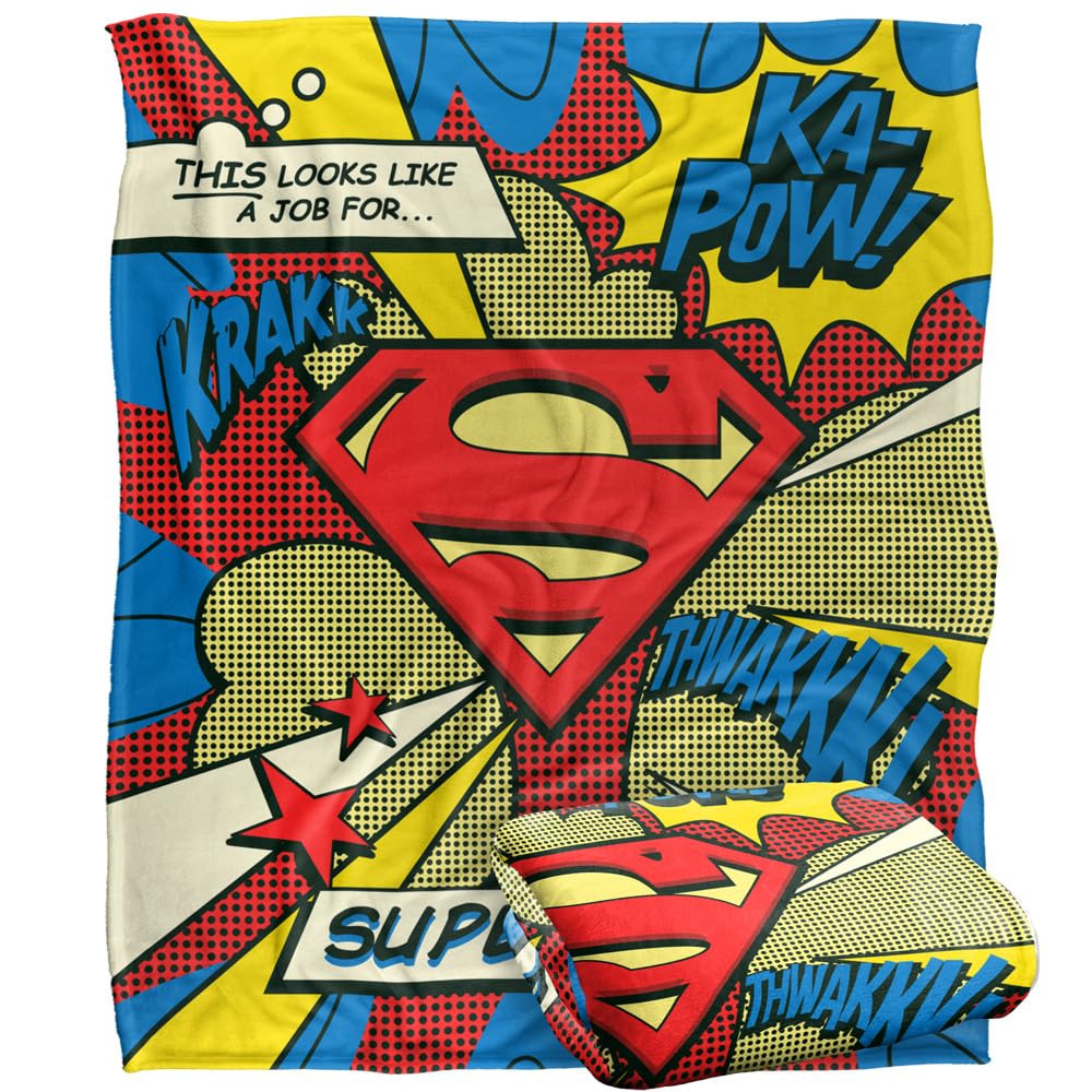 Superman Throw Blanket - Silky Touch - Super Soft - Officially Licensed - 152 x 127 cm