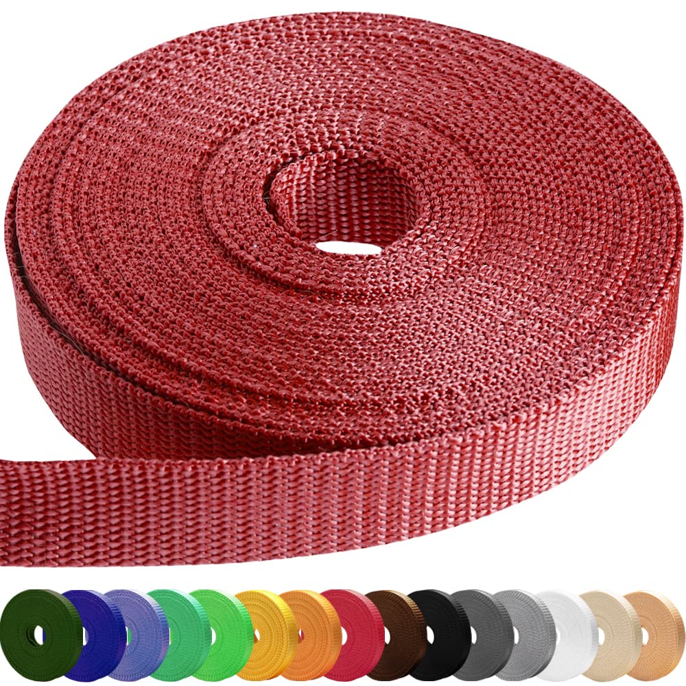 TECEUM 1" 25 Yards Webbing Strap, Dusty Rose Heavy Duty Craft Tape