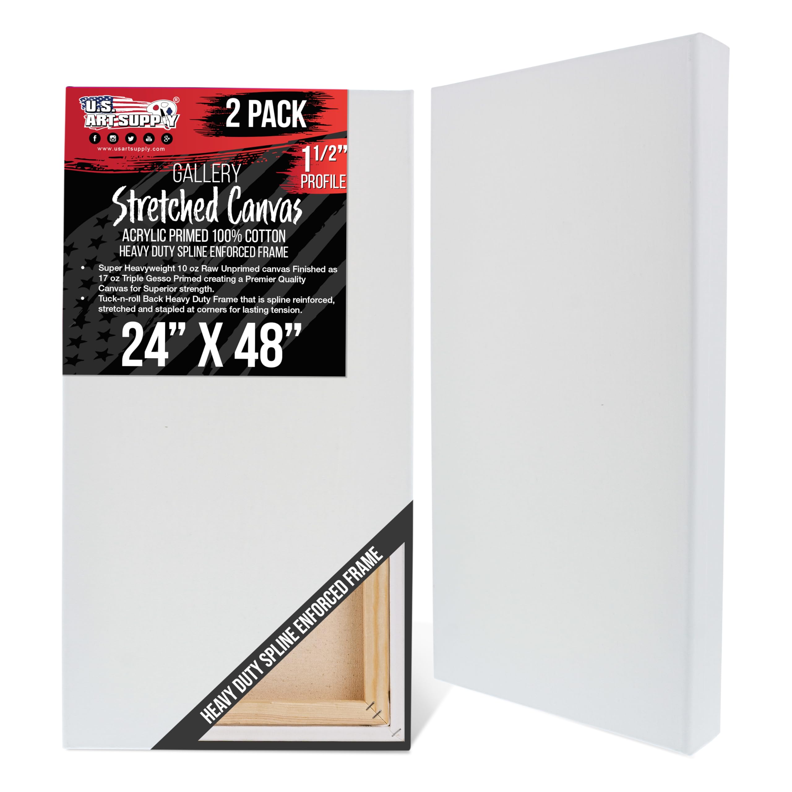 Amazon.com: U.S. Art Supply Rectangle Stretched Canvas for