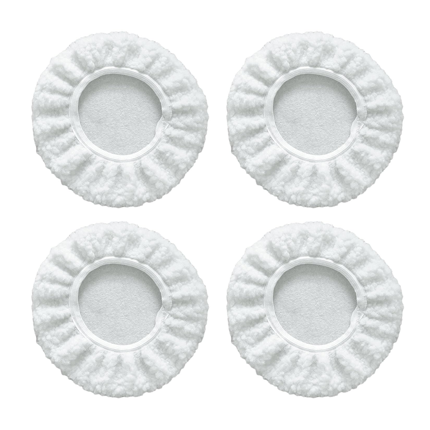 Gracefur Lot De 5 Tampons De Polissage En Laine D'agneau De 12,7 Cm Avec Crochet Et Boucle Arrière En Peau De Mouton Douce Pour Véhicules, Bateaux, Meubles, Sols, Etc