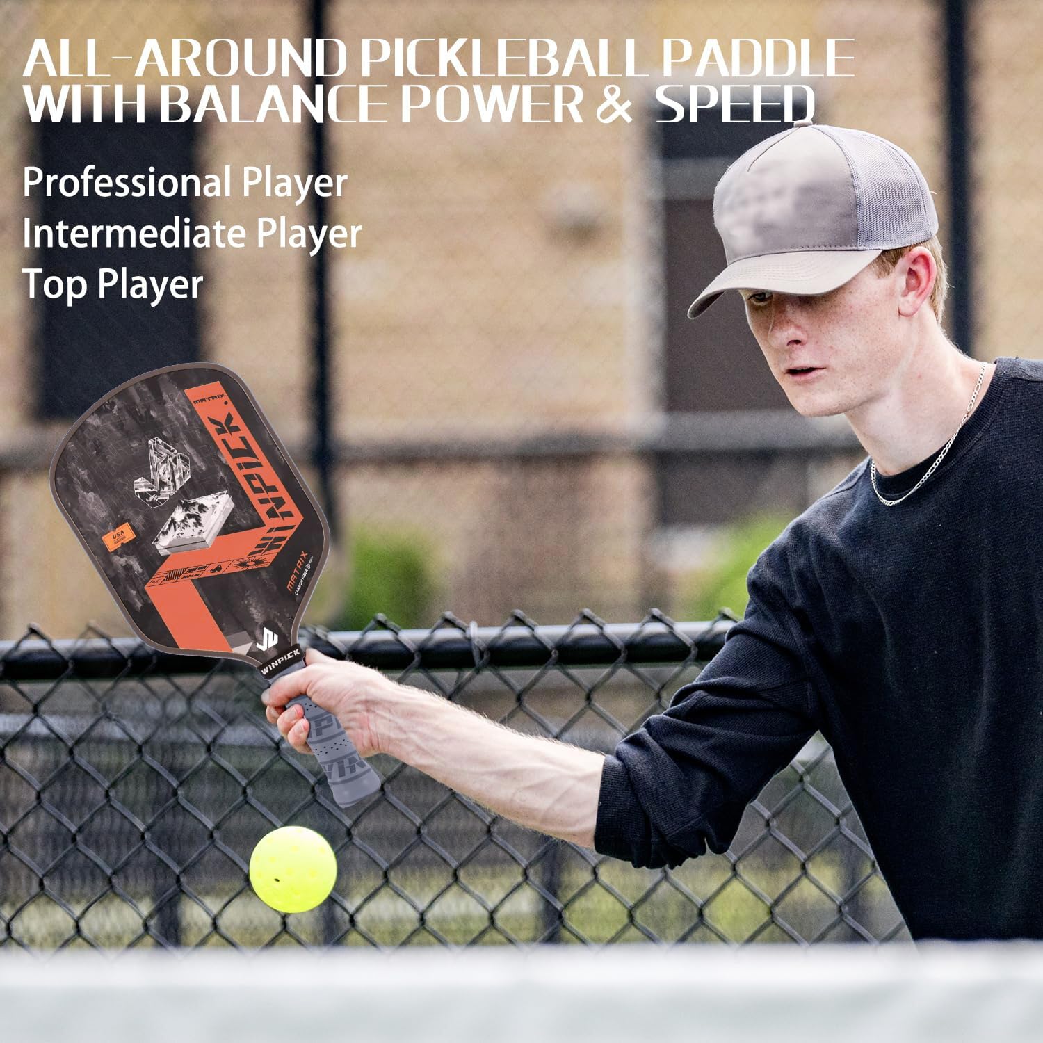 Pickleball Paddle, T700 Carbon Fiber Surface Thermoformed Pickleball Paddles with Foam Injected Walls, PP Honeycomb Core, Stable Performance Control & Power Pickleball Racket (T-White) 1