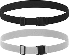 Bremorou Men's Stretchable Elastic Belt Unisex Adventure Elastic Belt for Men: Comfortable Black Nylon Stretchable Belt with Non-Metal Buckle