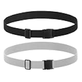 Bremorou Men's Stretchable Elastic Belt Unisex Adventure Elastic Belt for Men: Comfortable Black Nylon Stretchable Belt with Non-Metal Buckle