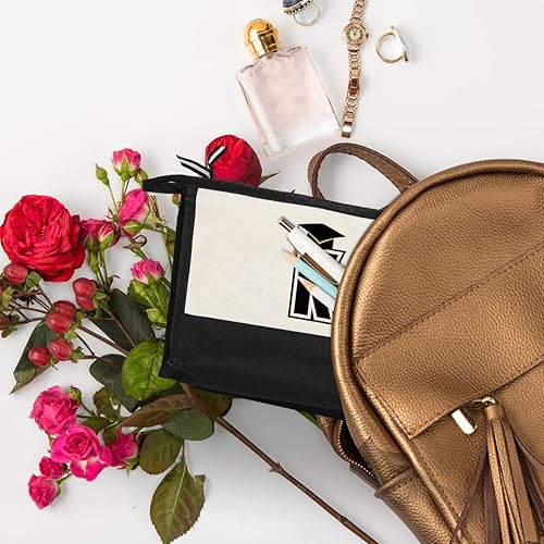 Miniatura 7 de HODREU Letra inicial 2023 Regalos de graduación Bolsa de cosméticos Bolsa de maquillaje de viaje, blanco206