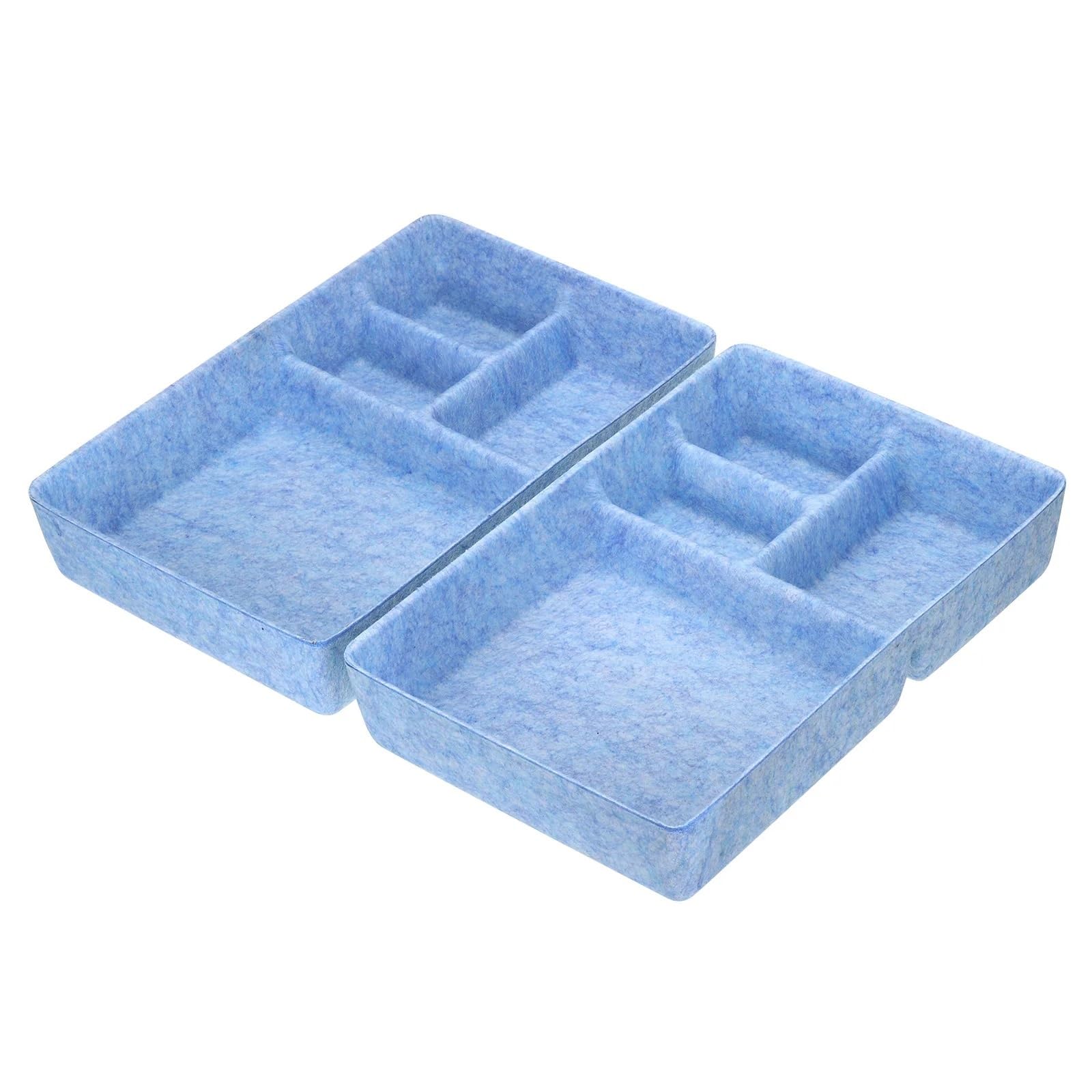Confezione da 2 feltrini con 4 cartoncini da scrivania per trucco forniture per ufficio e Soc perfetti per comò e De (azzurro)