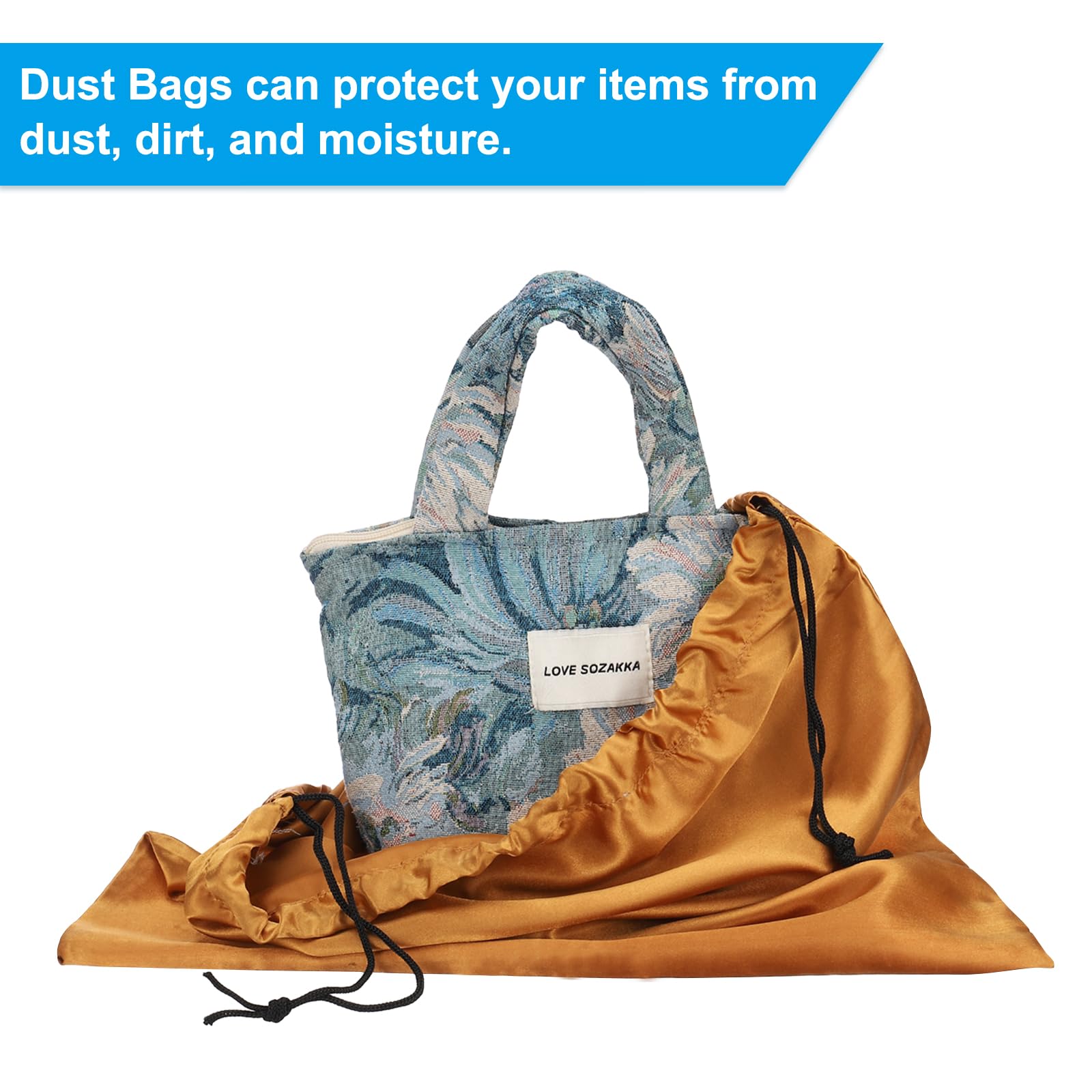 PATIKIL 19.7x15.7 Inch Dust Bags for Handbags 7 Pcs Purse Storage Bag Cover with Drawstring for Travel Storage Pouch Cloth Shoes White - Image 3