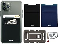 Vista 18 de Cartera para tarjetas de teléfono con bloqueo RFID, doble bolsillo seguro, ultradelgada, autoadhesiva, funda para tarjetas de crédito, calcomanía