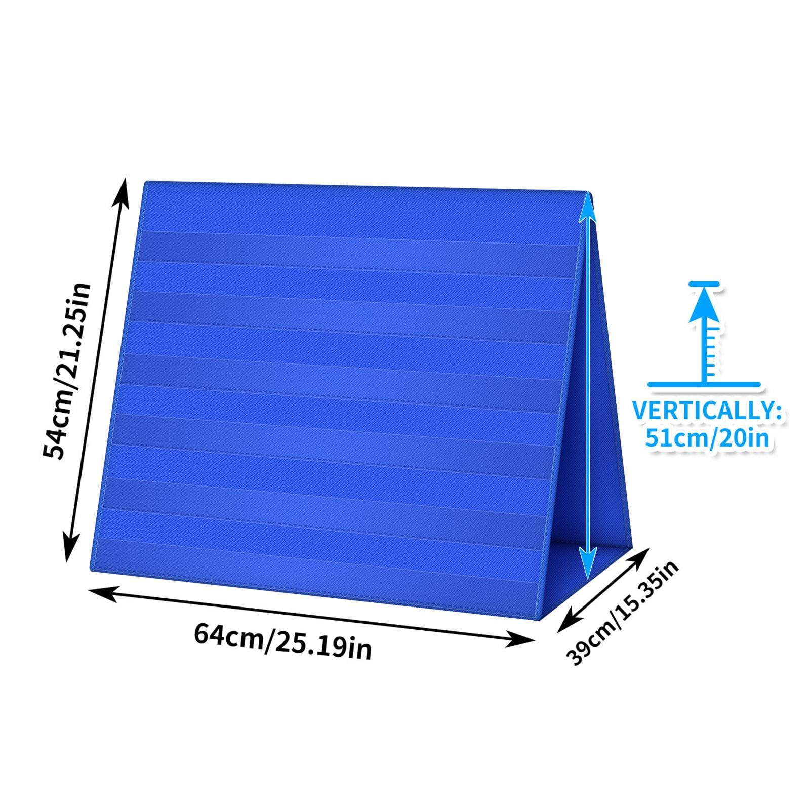 Soporte de Escritorio para Tarjetas, Tarjetero de Mesa de Doble Cara, Soporte Independiente para Tarjetas Didácticas, Organizador Plegable para Tarjet, Azul, Individual