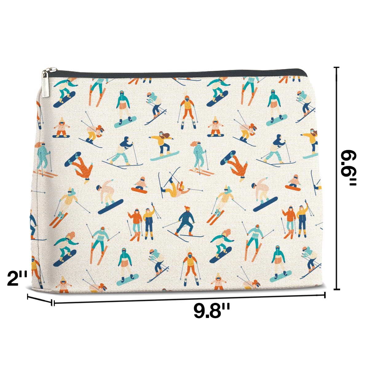LyoGao Skiing Gifts Makeup Bag Gift for Skiers Ski Lover Enthusiasts Skiing Team Ski Essentials Cosmetic Bag