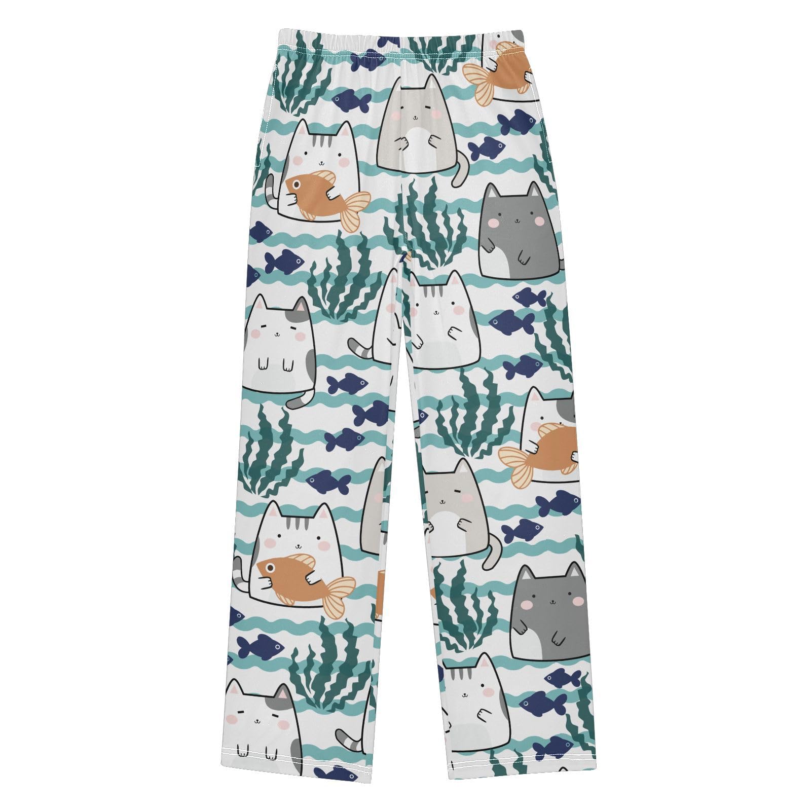 visesunny Boys' Pants Cute Pattern Lounge Pants Elastic Waist Jogger Trousers with Tow Pockets Size S-XL