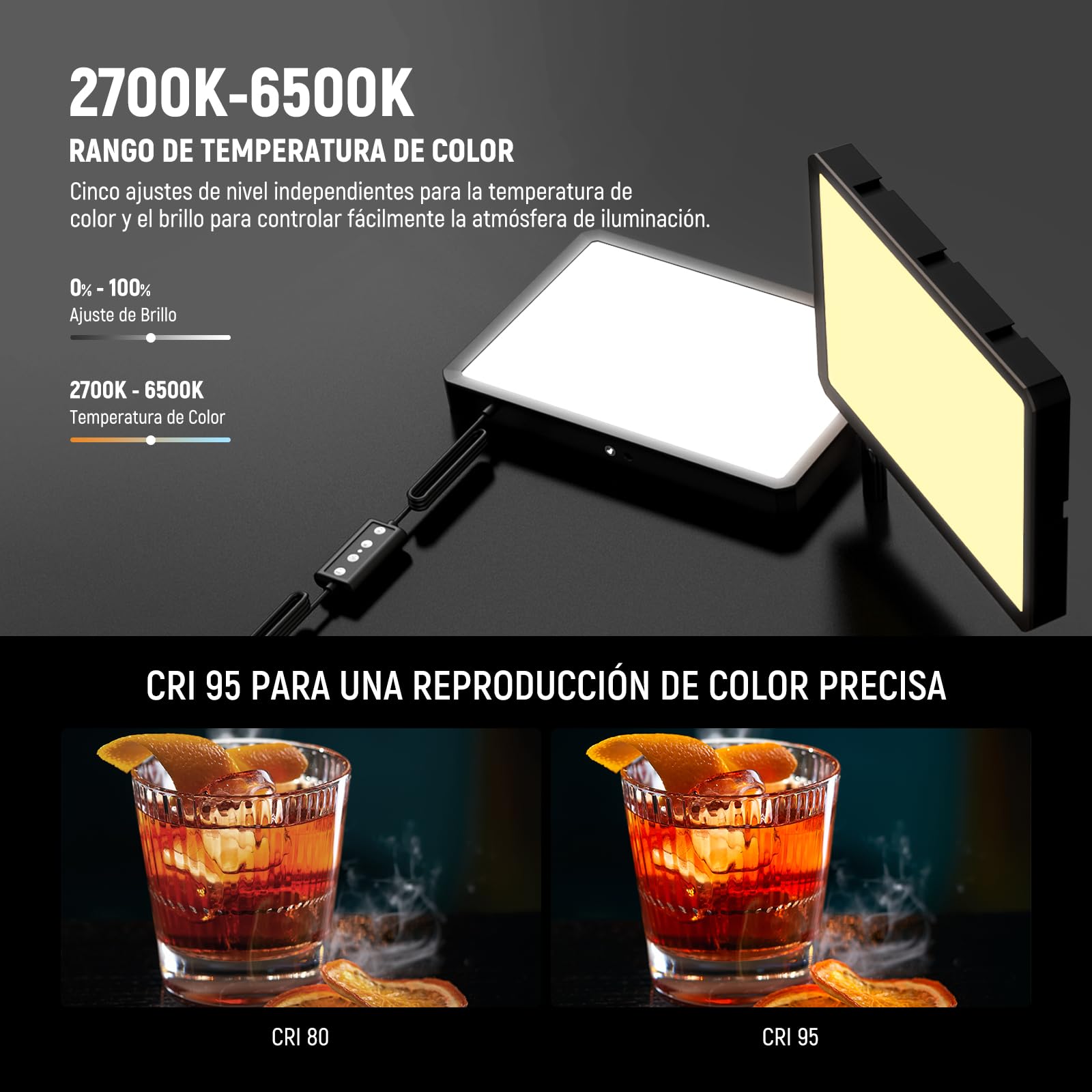 NEEWER BÁSICO Paquete de 2 Panel Luz LED Video con 59''/150cm Trípodes & Soportes Teléfono, 2700-6500K 850Lux Luz Estudio Bicolor Regulable para Fotografía Filmación Grabación Live Streaming, BP300