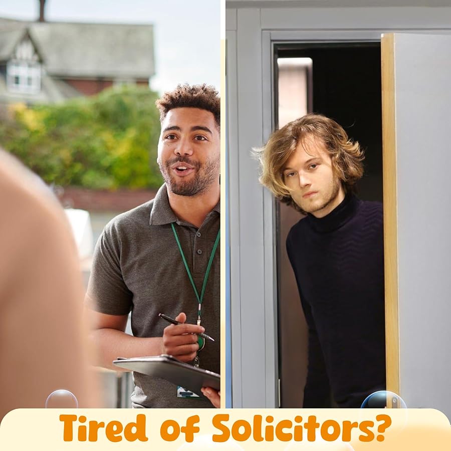Woodamore No Soliciting Sign For House Door - Do Not Knock Or Ring Doorbell Sign For Front Door Hanging, Funny No Soliciting Signs For Home, No Solicitors Signs For Office - image 3