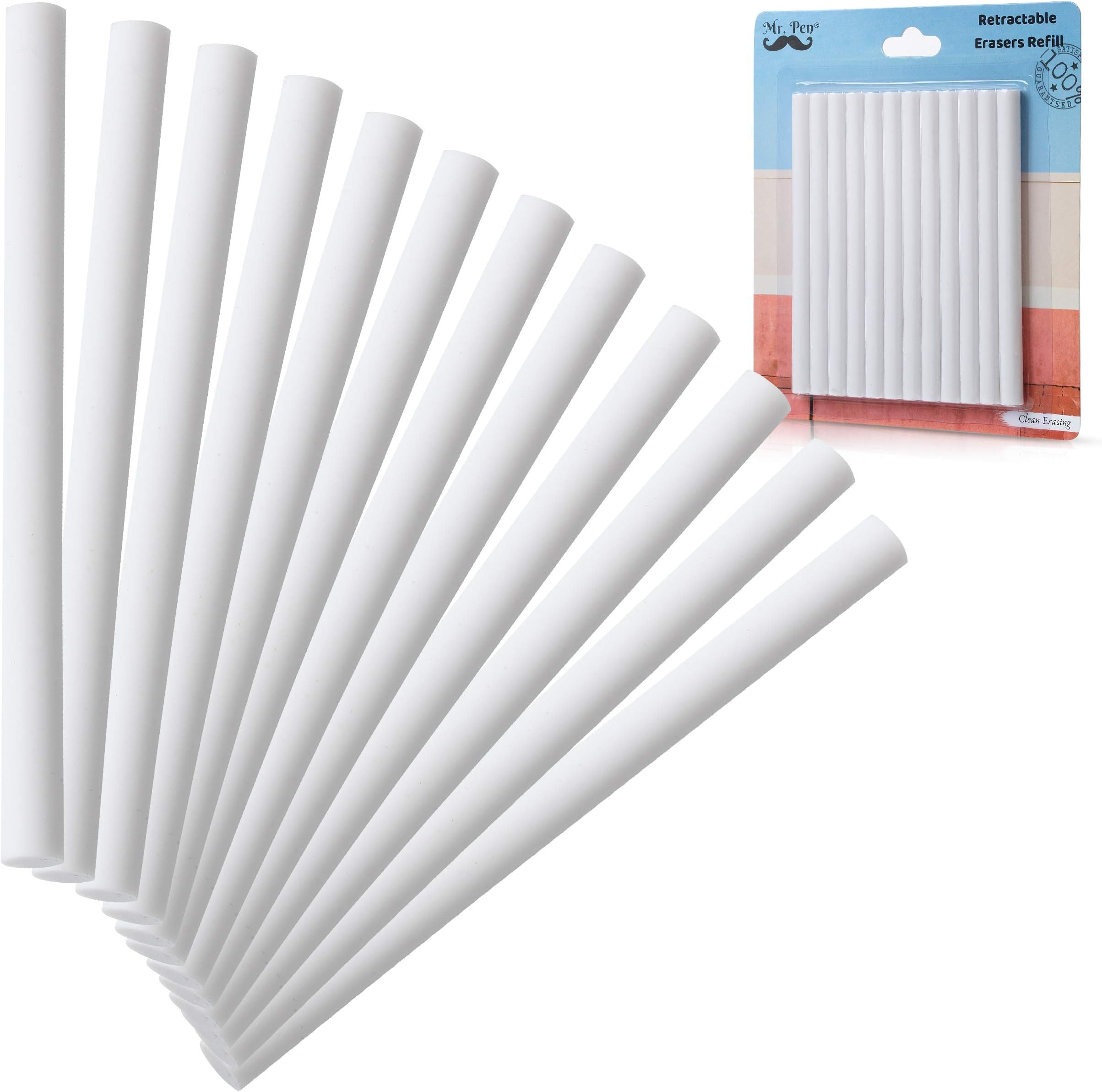 Mr. Pen- Eraser Refill, 12 Pack, Mr. Pen Mechanical Eraser Refills, Replacement for Retractable Erasers, Smudge-Free, Non-Toxic, Ideal for Artists, Students and Office Use