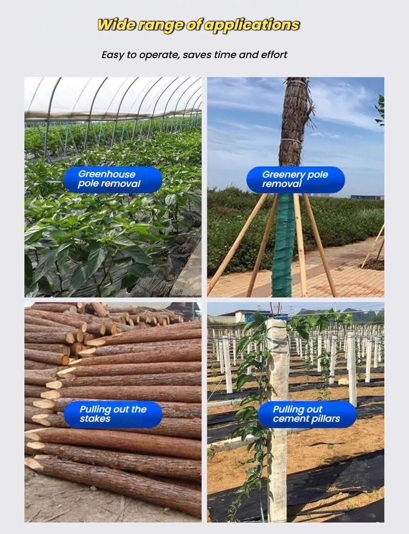 Extractor de postes de valla, herramienta de abrazadera en C para postes de madera y tubos de acero, extractor universal de tocones de árbol para extracción de raíces, elevador de extracción duradero