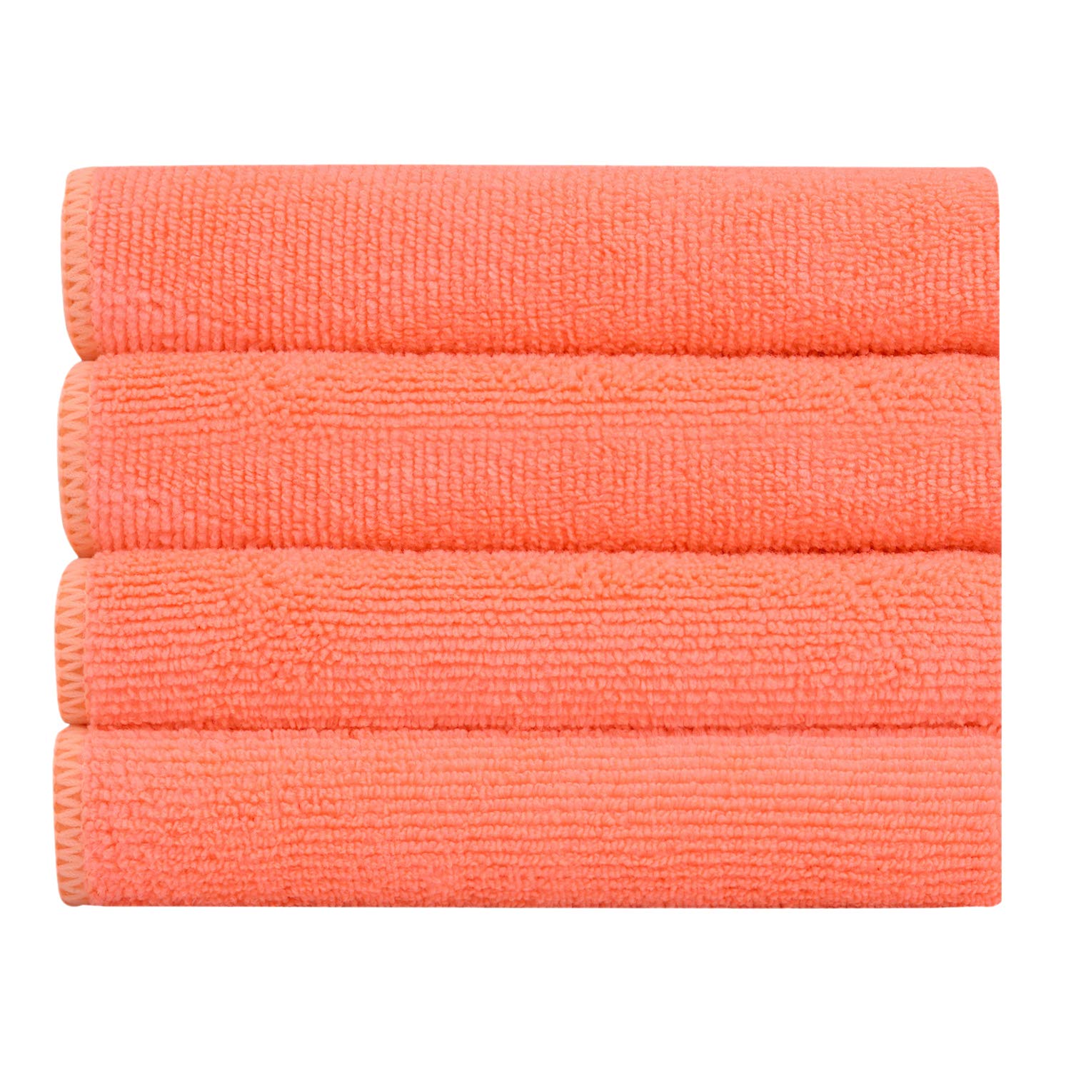 Bathla Spic & Span Multi Purpose Micro Fiber Cleaning Cloth - 340 GSM: 30cmx30cm (Pack of 4 - Peach)