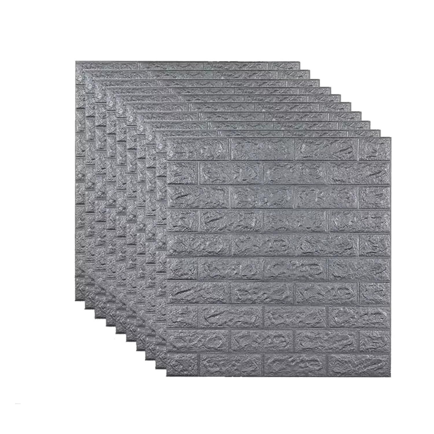 Carreaux auto-adhésifs pour murs et papier peint brique 3D imperméable aspect pierre grise