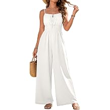 AGERWAY Womens Jumpsuits 2026 Casual Spaghetti Strap Wide Leg Long Pants Rompers One Piece Summer Outfits with Pockets